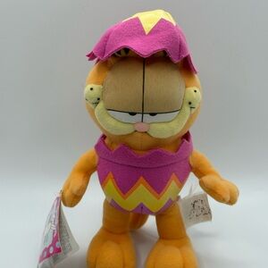 VTG Easter Egg Garfield Cat Window Suction Cup Plush Stuffed Toy 8” W/tags